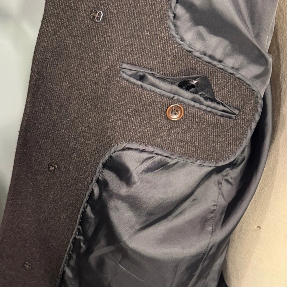 Men’s Banana Republic wool blend Classic Black/brown over Coat Size L